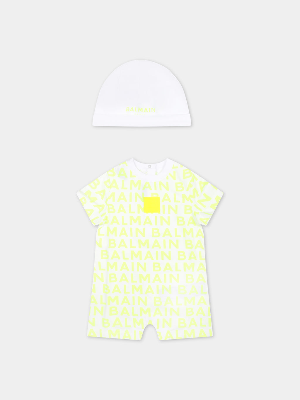 Set giallo per neonati con logo